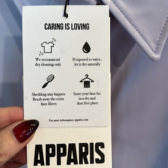 APPARIS VEGAN LEATHER 3/4 LENGTH SHIRT/JACKET - LAVENDER - SIZE MEDIUM - Picture 4 of 9